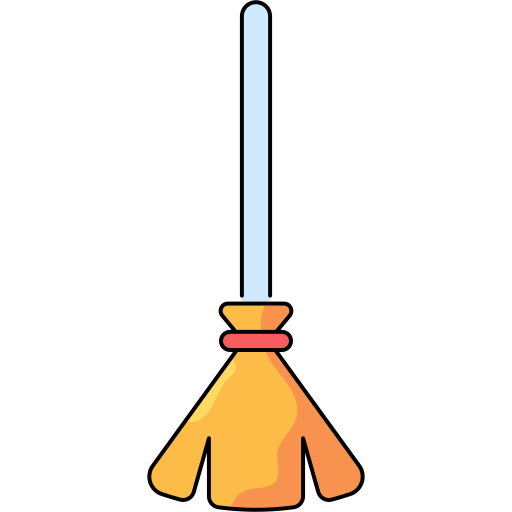 Broom Generic Thin Outline Color icon