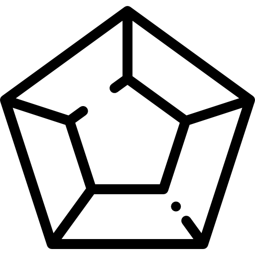 오각형 Detailed Rounded Lineal icon
