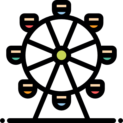 Ferris wheel Detailed Rounded Lineal color icon