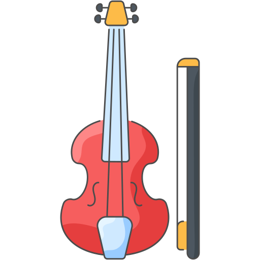 바이올린 Generic Thin Outline Color icon