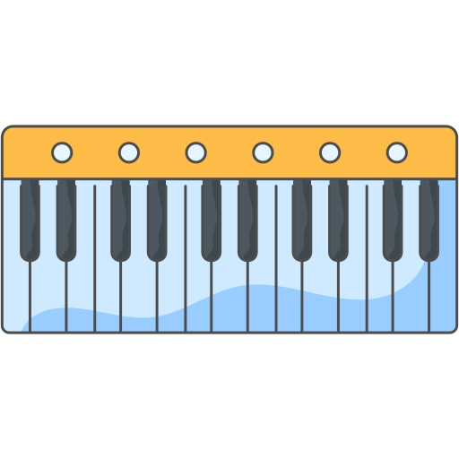 teclado de piano Generic Thin Outline Color icono