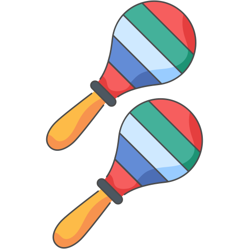 maraca Generic Thin Outline Color icoon