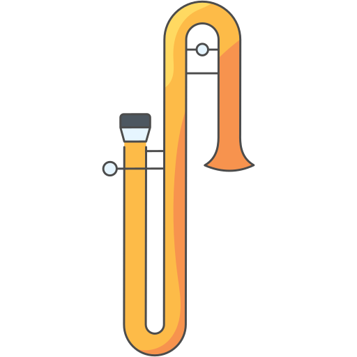 trombone Generic Thin Outline Color icoon
