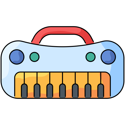 Piano Generic Thin Outline Color icon