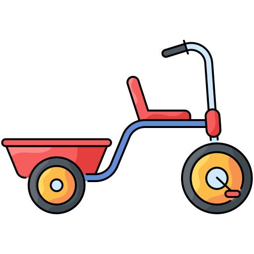 Трехколесный велосипед Generic Thin Outline Color иконка