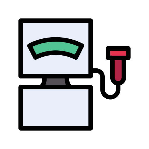 máquina de ultrasonido Vector Stall Lineal Color icono