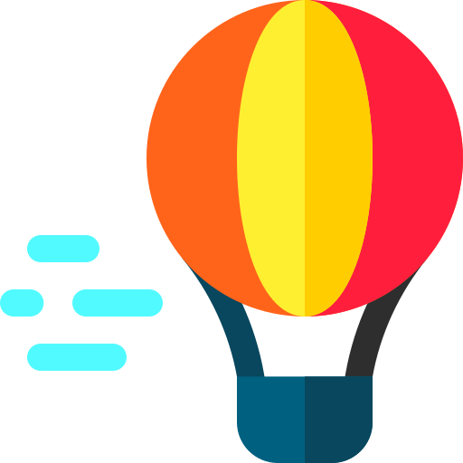 Hot air balloon Basic Rounded Flat icon