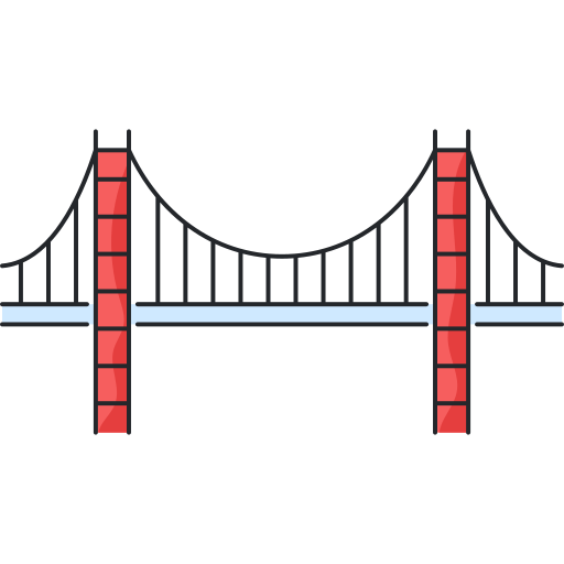 most złotej bramy Generic Thin Outline Color ikona