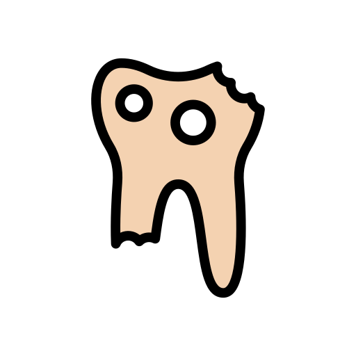Broken tooth Vector Stall Lineal Color icon