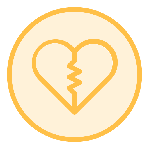 gebroken hart Generic Outline Color icoon