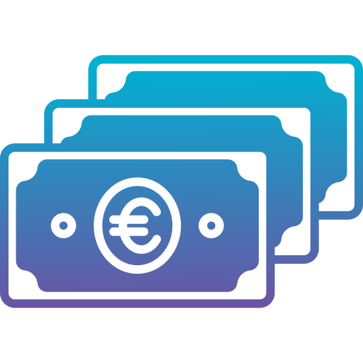 Euro Generic Outline Gradient icon