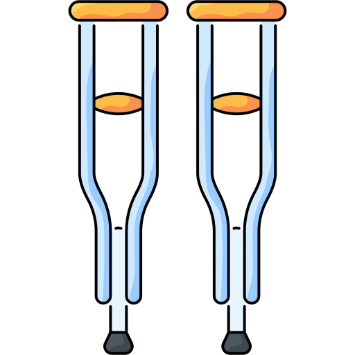 Crutch Generic Thin Outline Color icon