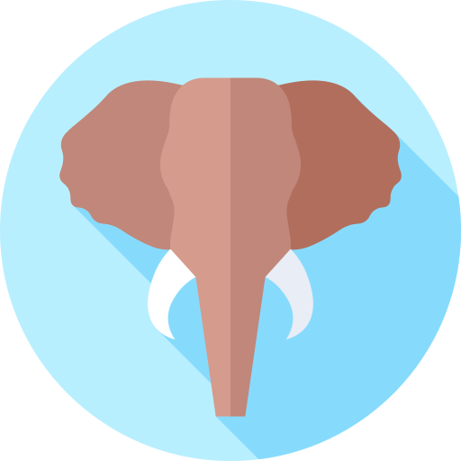 elefante Flat Circular Flat Ícone