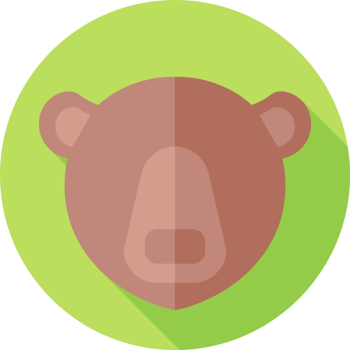 Медведь гризли Flat Circular Flat иконка