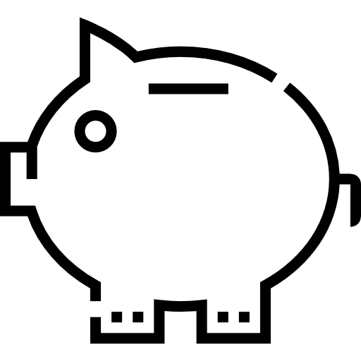 Świnka skarbonka Detailed Straight Lineal ikona