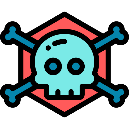 Skull and bones Detailed Rounded Lineal color icon