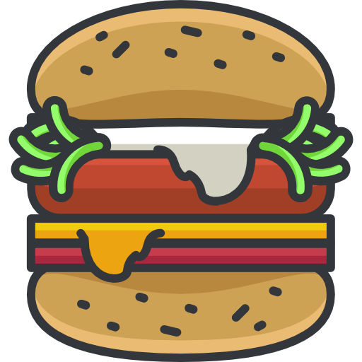hamburger Roundicons Premium Lineal Color icoon
