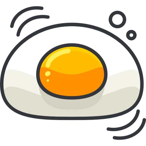 huevo frito Roundicons Premium Lineal Color icono
