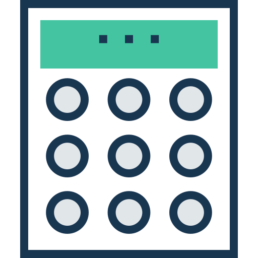 rekenmachine Prosymbols Lineal Color icoon