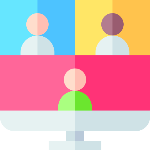 Video conference Basic Straight Flat icon