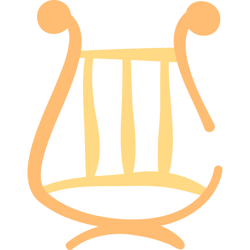 Lyre Basic Hand Drawn Color icon