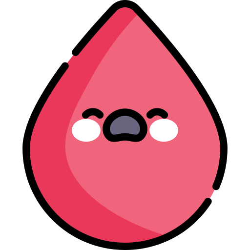 sangre Kawaii Lineal color icono