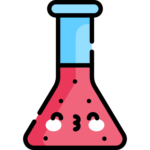 erlenmeyer Kawaii Lineal color icono