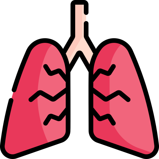 pulmones Kawaii Lineal color icono