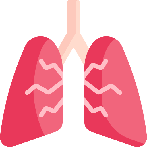 pulmones Kawaii Flat icono