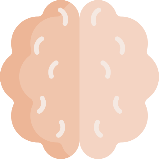 cerebro Kawaii Flat icono