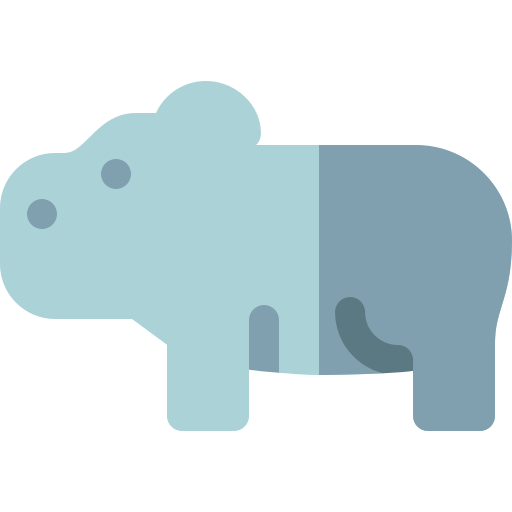 hipopótamo Basic Rounded Flat icono