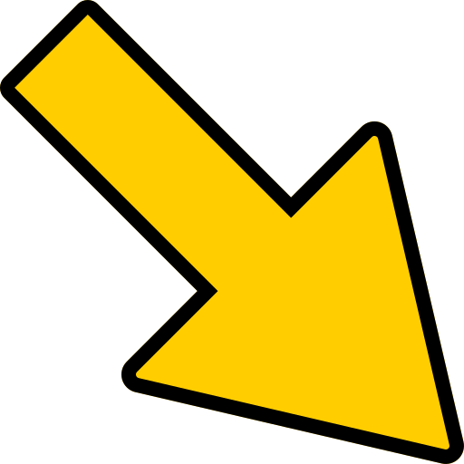 Down right arrow Generic Outline Color icon