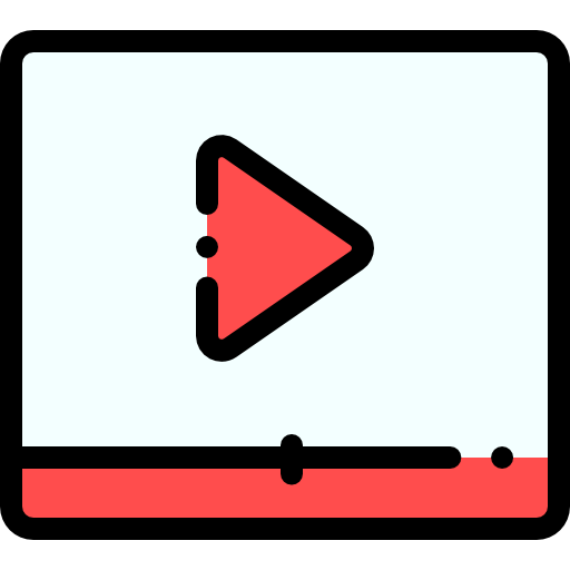 Video player Detailed Rounded Lineal color icon