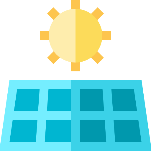 energia słoneczna Basic Straight Flat ikona