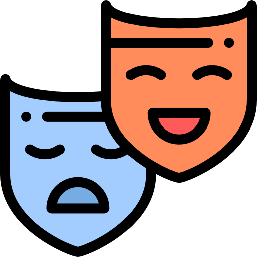 Theater masks Detailed Rounded Lineal color icon