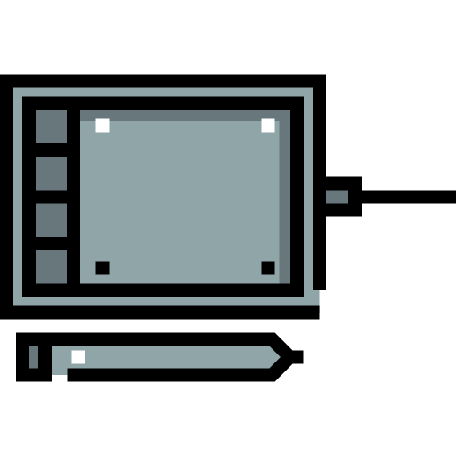 grafiktablet Detailed Straight Lineal color icon