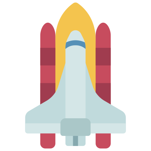 Rocket ship Juicy Fish Flat icon