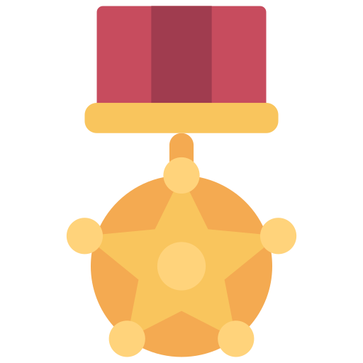 Star medal Juicy Fish Flat icon