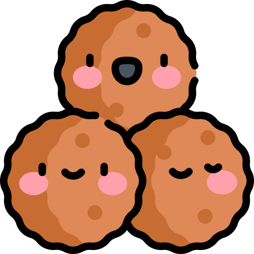 ladoo Kawaii Lineal color icono