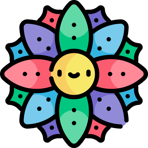 mandala Kawaii Lineal color icon