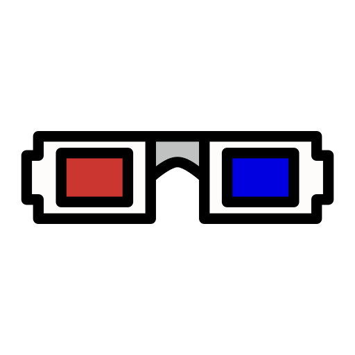 gafas 3d Generic Outline Color icono