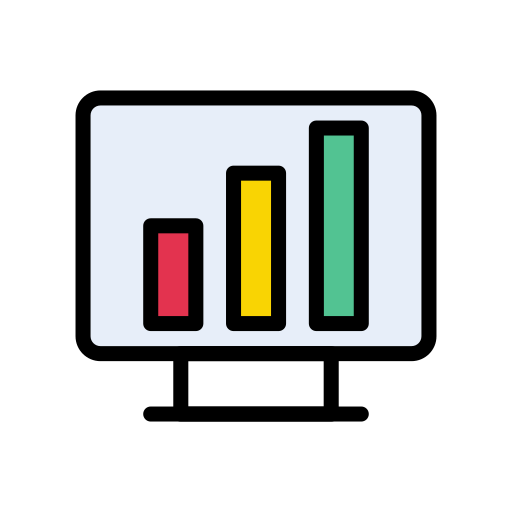 gráfico de barras Vector Stall Lineal Color Ícone