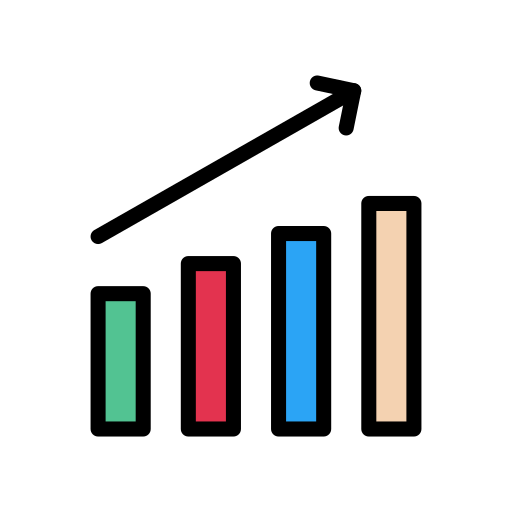gráfico de linea Vector Stall Lineal Color icono