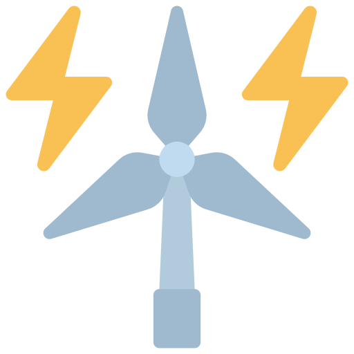 Wind energy Juicy Fish Flat icon