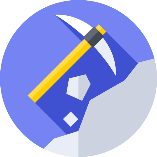 Pickaxe Flat Circular Flat icon