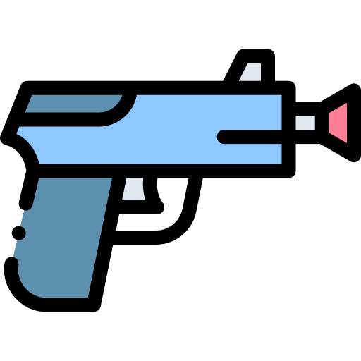 Pistol Detailed Rounded Lineal color icon