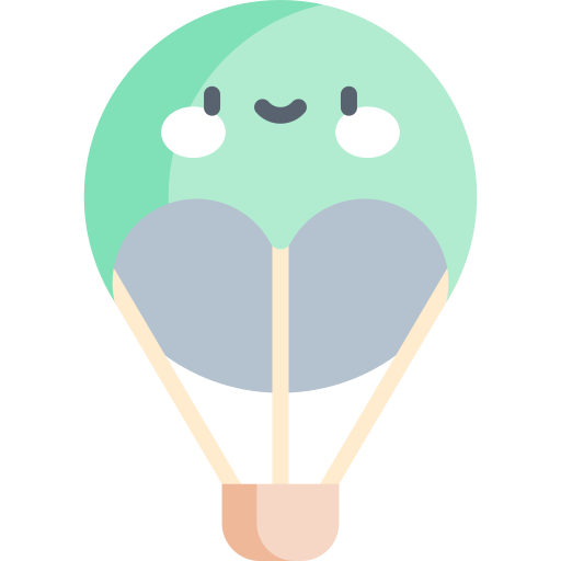 globo aerostático Kawaii Flat icono