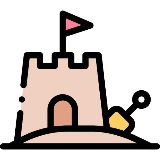 Sand castle Detailed Rounded Lineal color icon