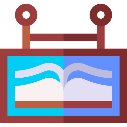 biblioteca Basic Straight Flat icona