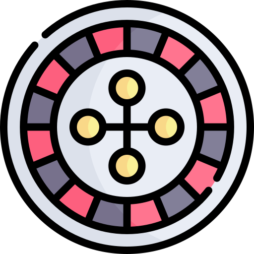 roulette de casino Kawaii Lineal color Icône